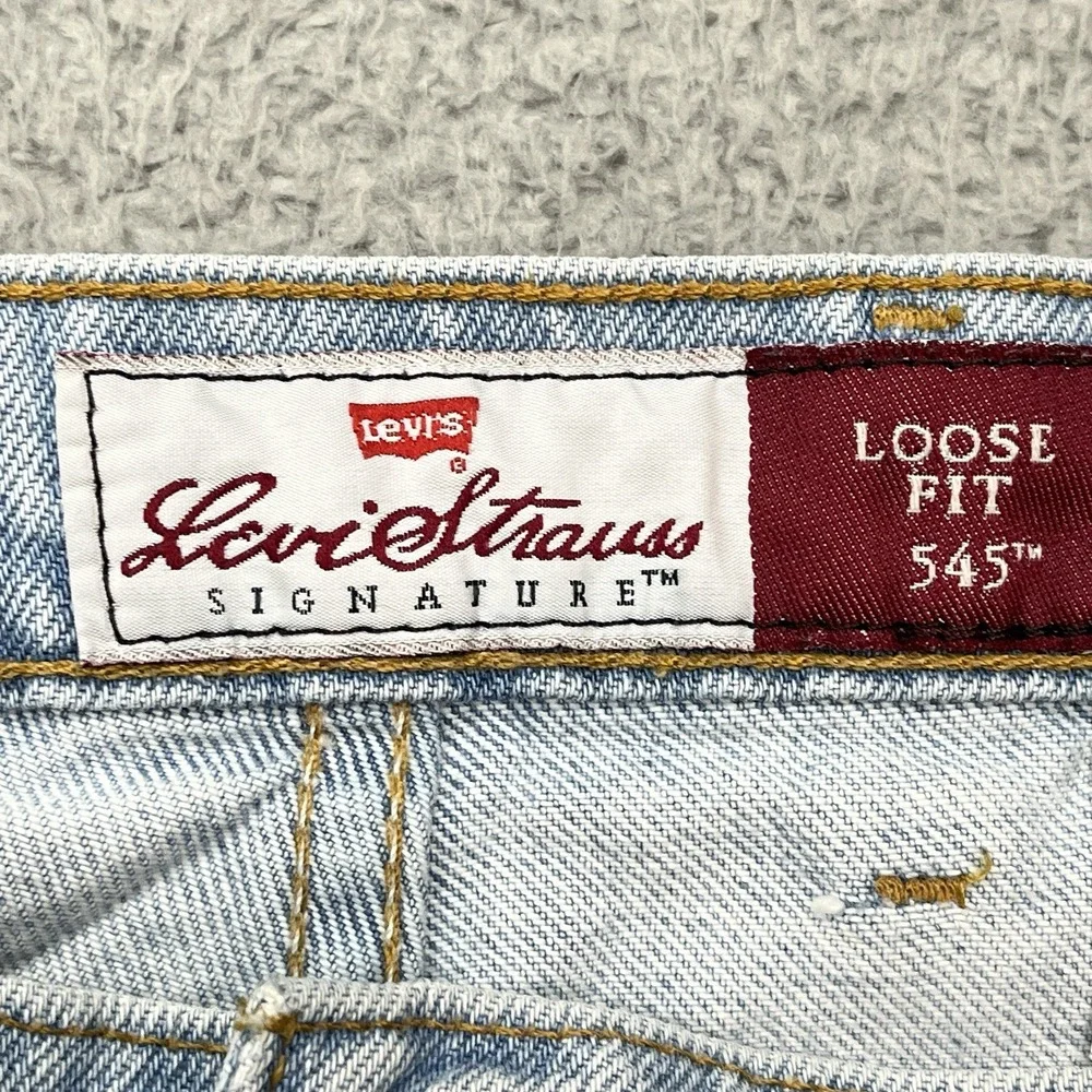 Levi's 545 Jeans Mens 45x28 Loose Fit Vintage 90s Black Bat‎ Wing Leather Tab